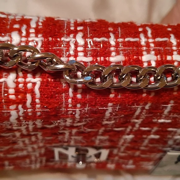 Badgley Mischka Red Tweed Women's Bag - Picture 3 of 3